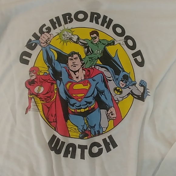 Justice League Neighborhood Watch Cross Back Shirt - Picture 2 of 7
